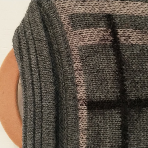 Betty Betty Sweater Pea Coat Plaid Cardigan Button Italy Alpaca Wool Long Line - Picture 6 of 10